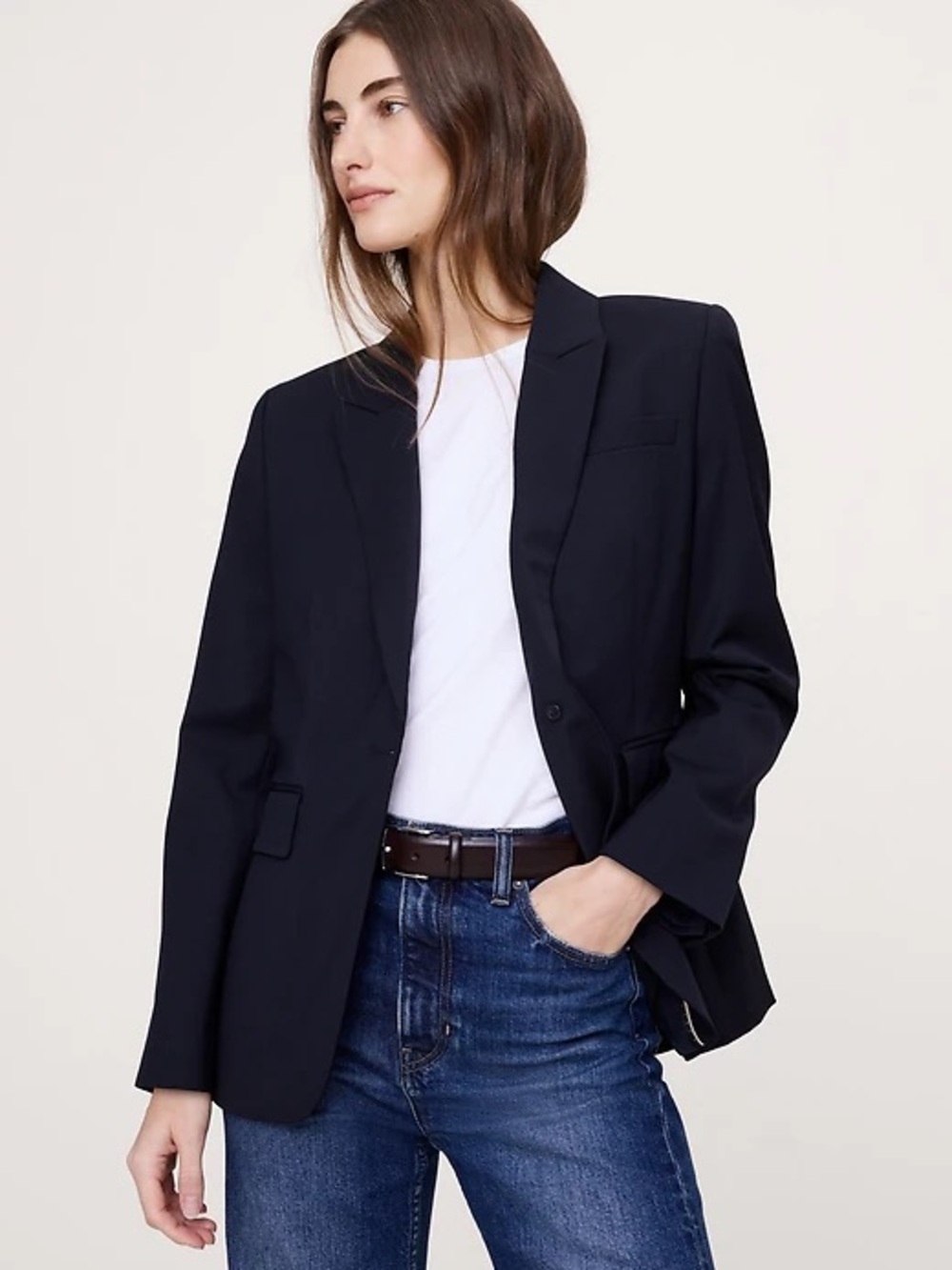 Banana Republic Classic Black Wool Blazer size 8P